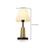 Bedroom Classic Fabric Gold Column Base Table Lamp #size