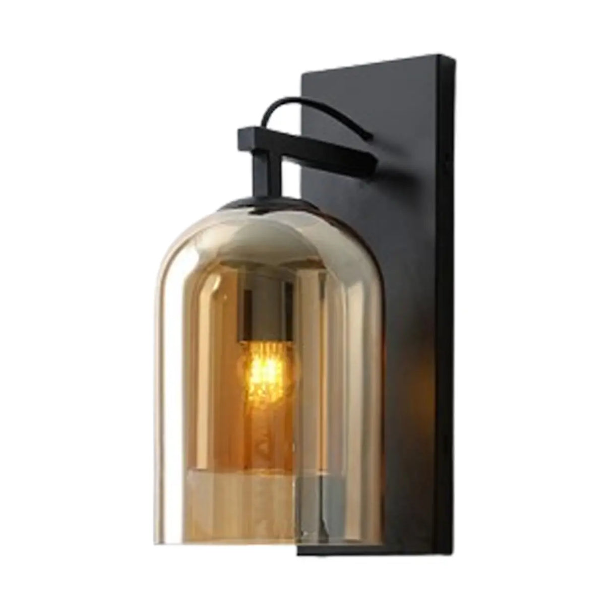 Bedroom Clear Cylinder Glass Modern Black Vanity Light Image - 5