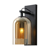 Bedroom Clear Cylinder Glass Modern Black Vanity Light Image - 5