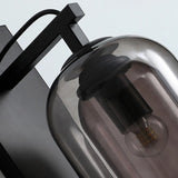 Bedroom Clear Cylinder Glass Modern Black Vanity Light Image - 10