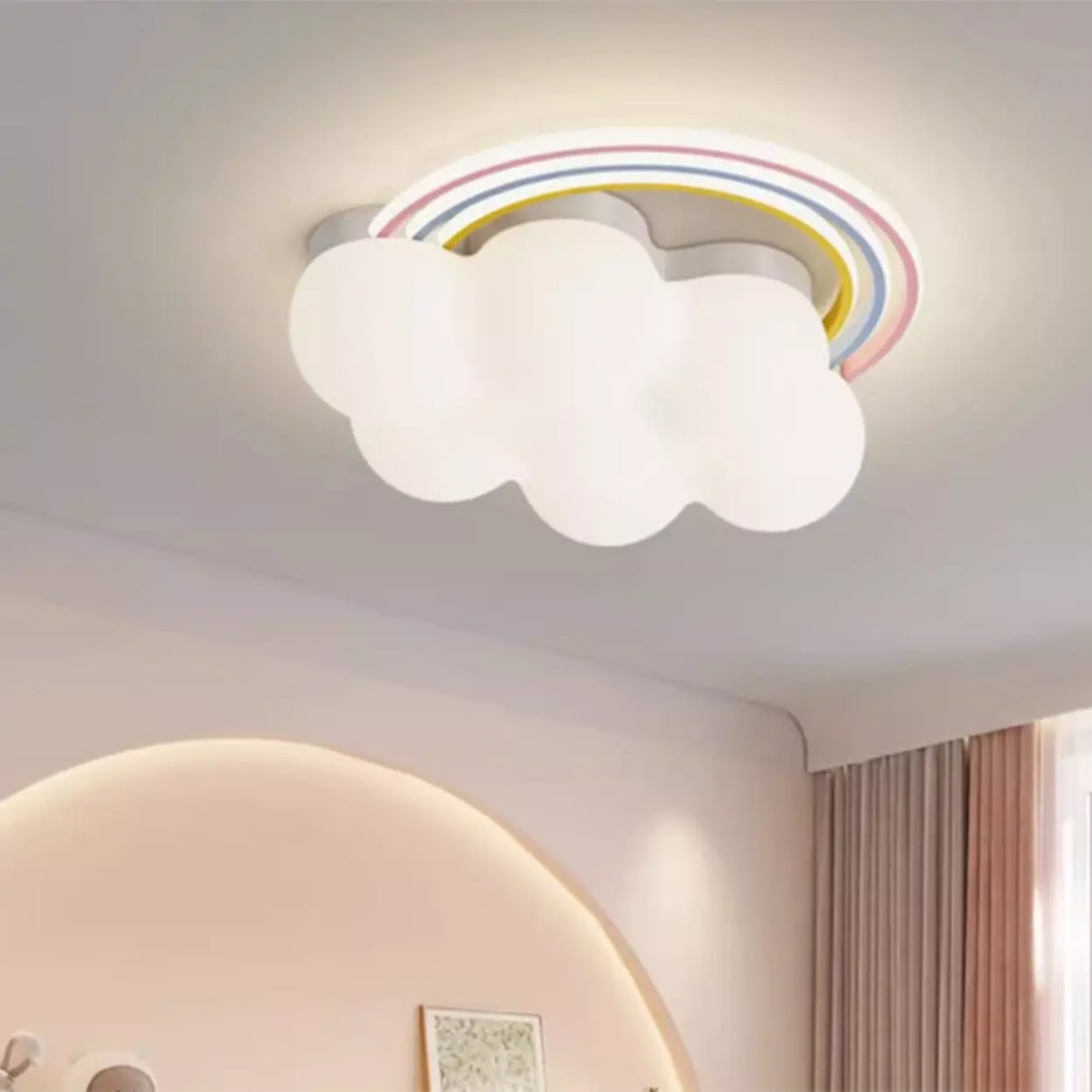 Bedroom Cloud Rainbow LED Flush Mount Ceiling Light Image - 1