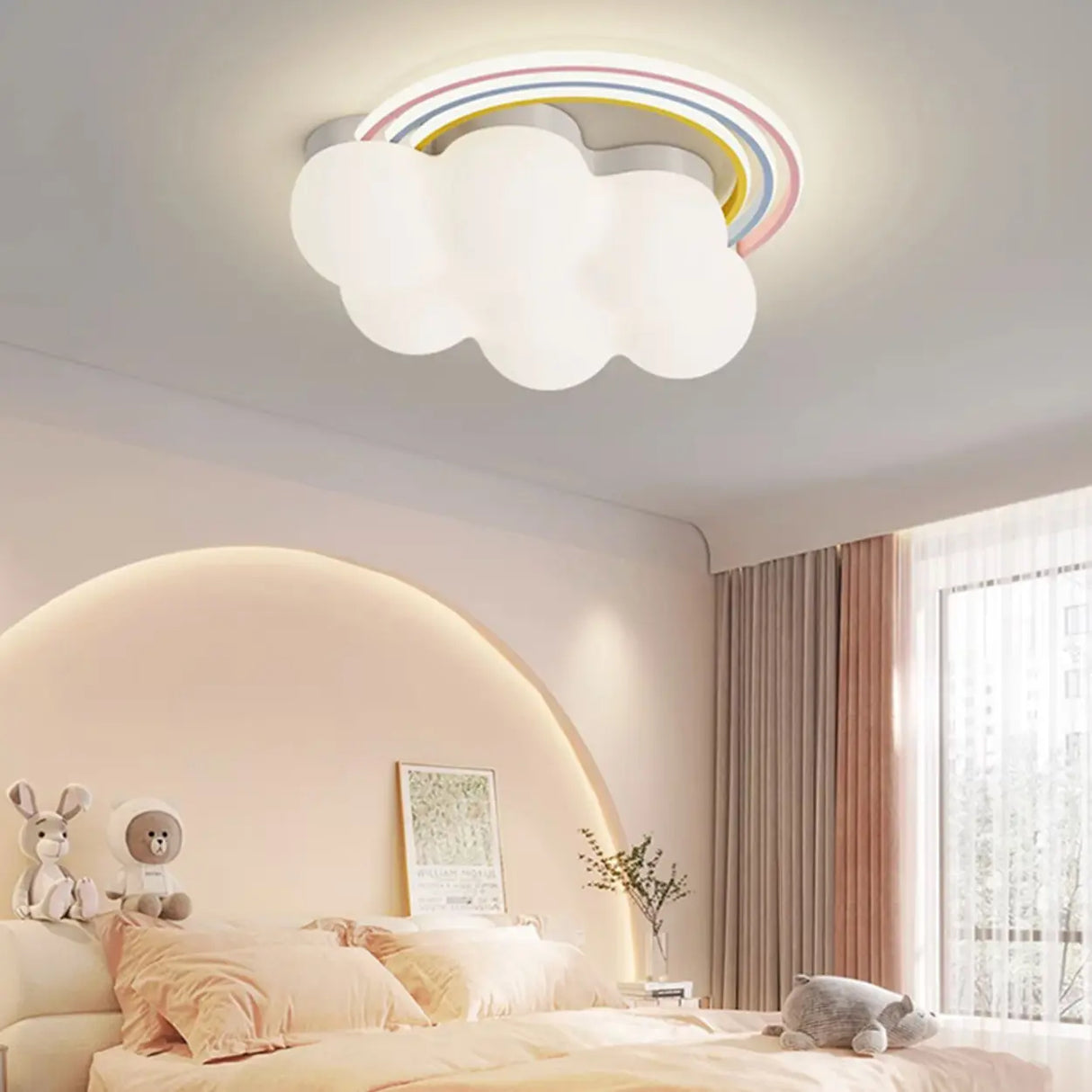Bedroom Cloud Rainbow LED Flush Mount Ceiling Light Image - 3