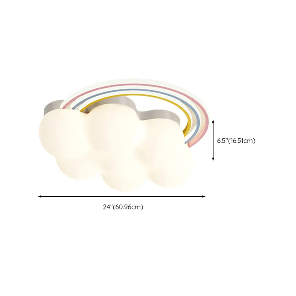 Bedroom Cloud Rainbow LED Flush Mount Ceiling Light 