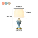 Bedroom Elegant Ceramic Fabric Barrel Shade Table Lamp #size