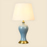 Bedroom Elegant Ceramic Fabric Barrel Shade Table Lamp Image - 8