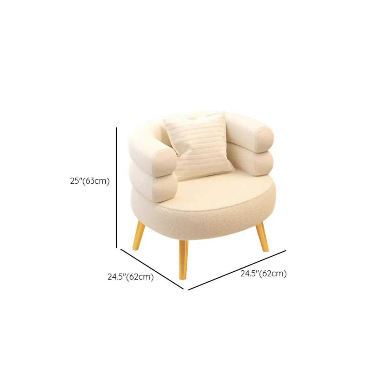 Bedroom Ergonomic Sherpa Curved Back Accent Chair Image - 13
