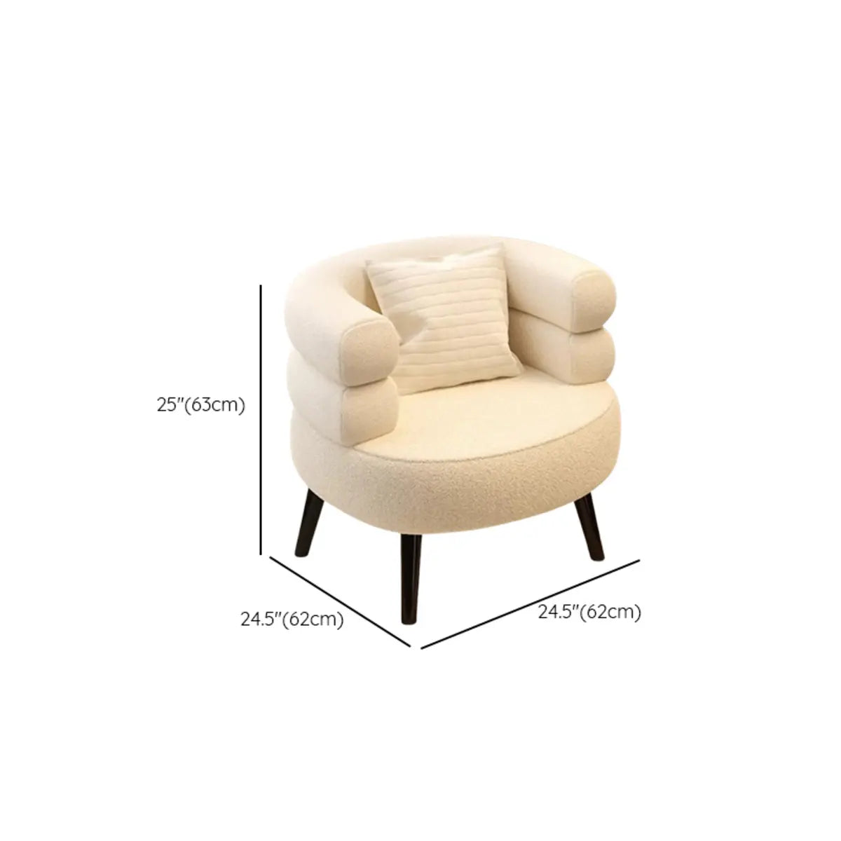Bedroom Ergonomic Sherpa Curved Back Accent Chair Image - 14