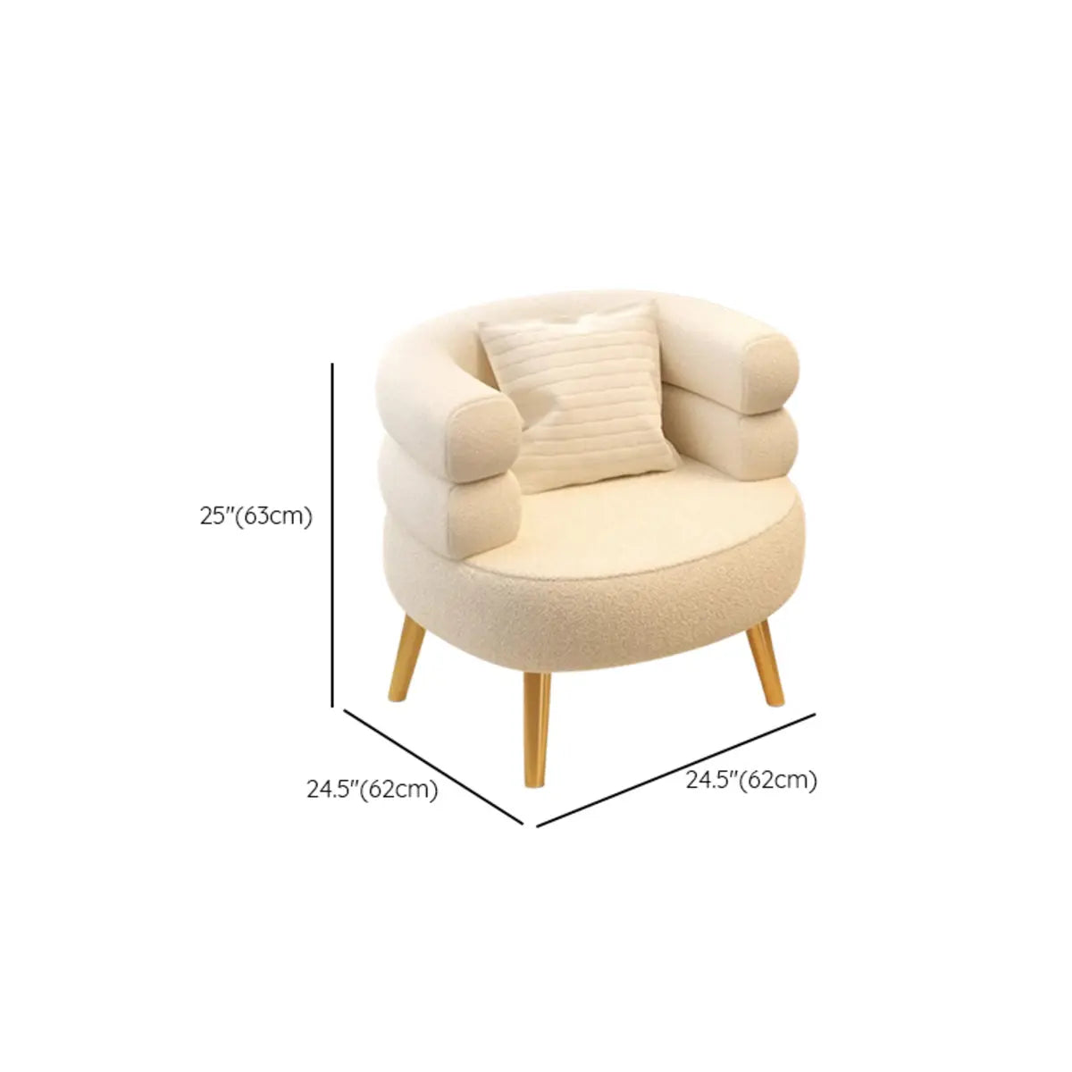 Bedroom Ergonomic Sherpa Curved Back Accent Chair Image - 15