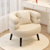 Bedroom Ergonomic Sherpa Curved Back Accent Chair Image - 2