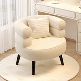 Bedroom Ergonomic Sherpa Curved Back Accent Chair Image - 3