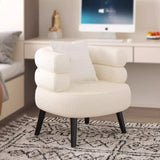 Bedroom Ergonomic Sherpa Curved Back Accent Chair Image - 4