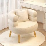 Bedroom Ergonomic Sherpa Curved Back Accent Chair Image - 7