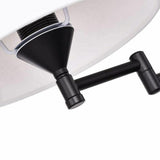 Bedroom Fabric Shade Black Swing Arm Wall Sconce Image - 9
