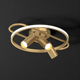 Bedroom Gold Circle Metal Flush Mount Ceiling Light Image - 3