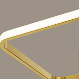 Bedroom Golden Square Crystal LED Flush Mount Light Image - 12