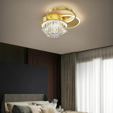 Bedroom Golden Square Crystal LED Flush Mount Light Image - 15