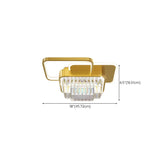 Bedroom Golden Square Crystal LED Flush Mount Light Image - 19
