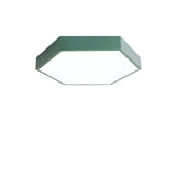 Bedroom Green Hexagon LED Flush Mount Ceiling Light Image - 5
