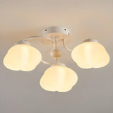 Bedroom Green Resin Flower Semi-Flush Mount Lamp 3-Head Image - 11
