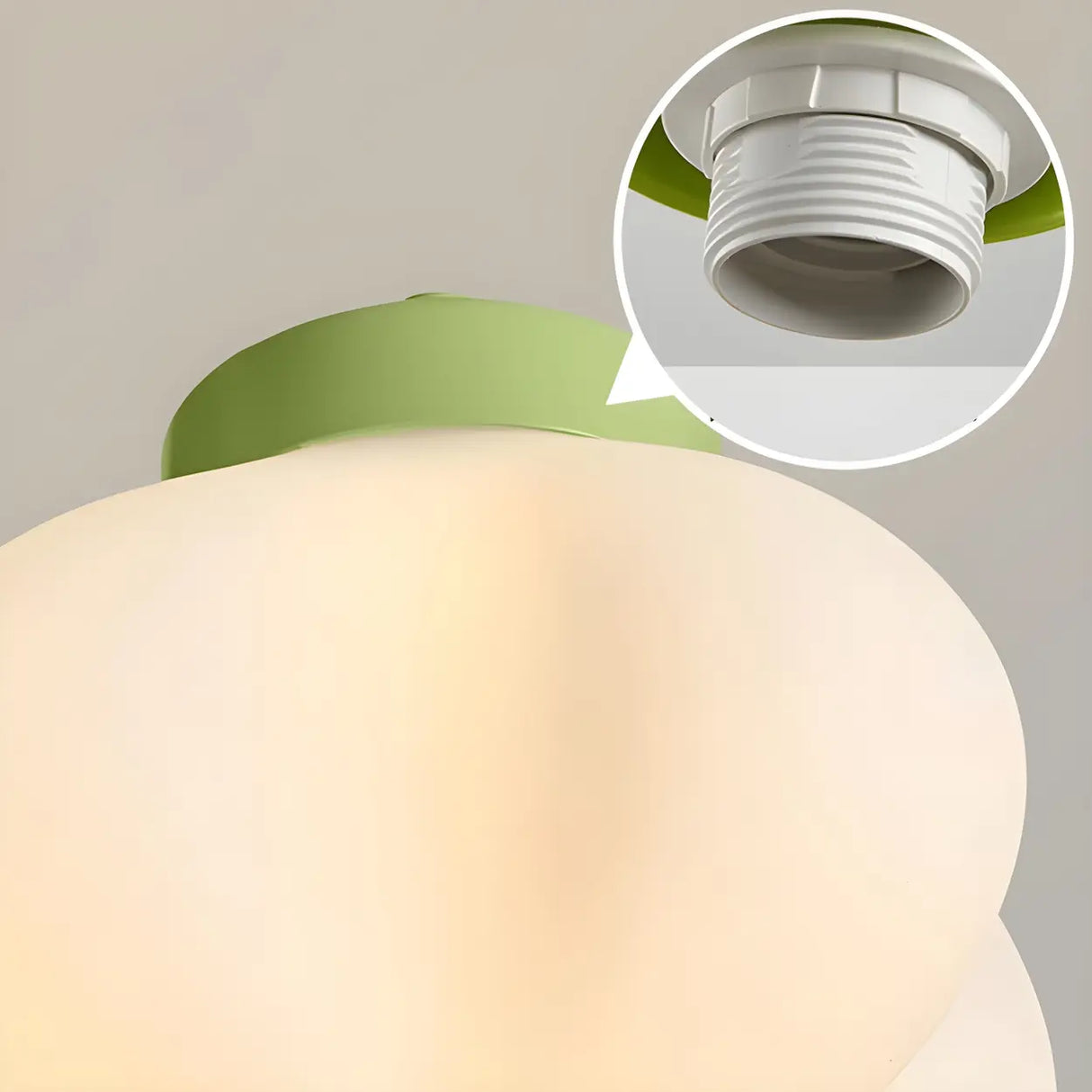 Bedroom Green Resin Flower Semi-Flush Mount Lamp 3-Head Image - 6