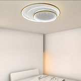 Bedroom Medium Black Round LED Flush Mount Ceiling Lamp Image - 8