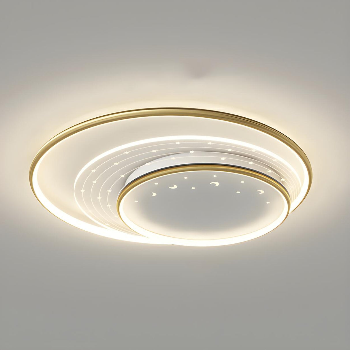 Bedroom Medium Black Round LED Flush Mount Ceiling Lamp Image - 9