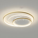 Bedroom Medium Black Round LED Flush Mount Ceiling Lamp Image - 9