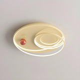 Bedroom Medium Round Wavy LED Flush Mount Ceiling Light Image - 12