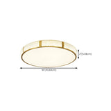 Bedroom Minimalist Gold Round Flush Mount Ceiling Light Image - 12