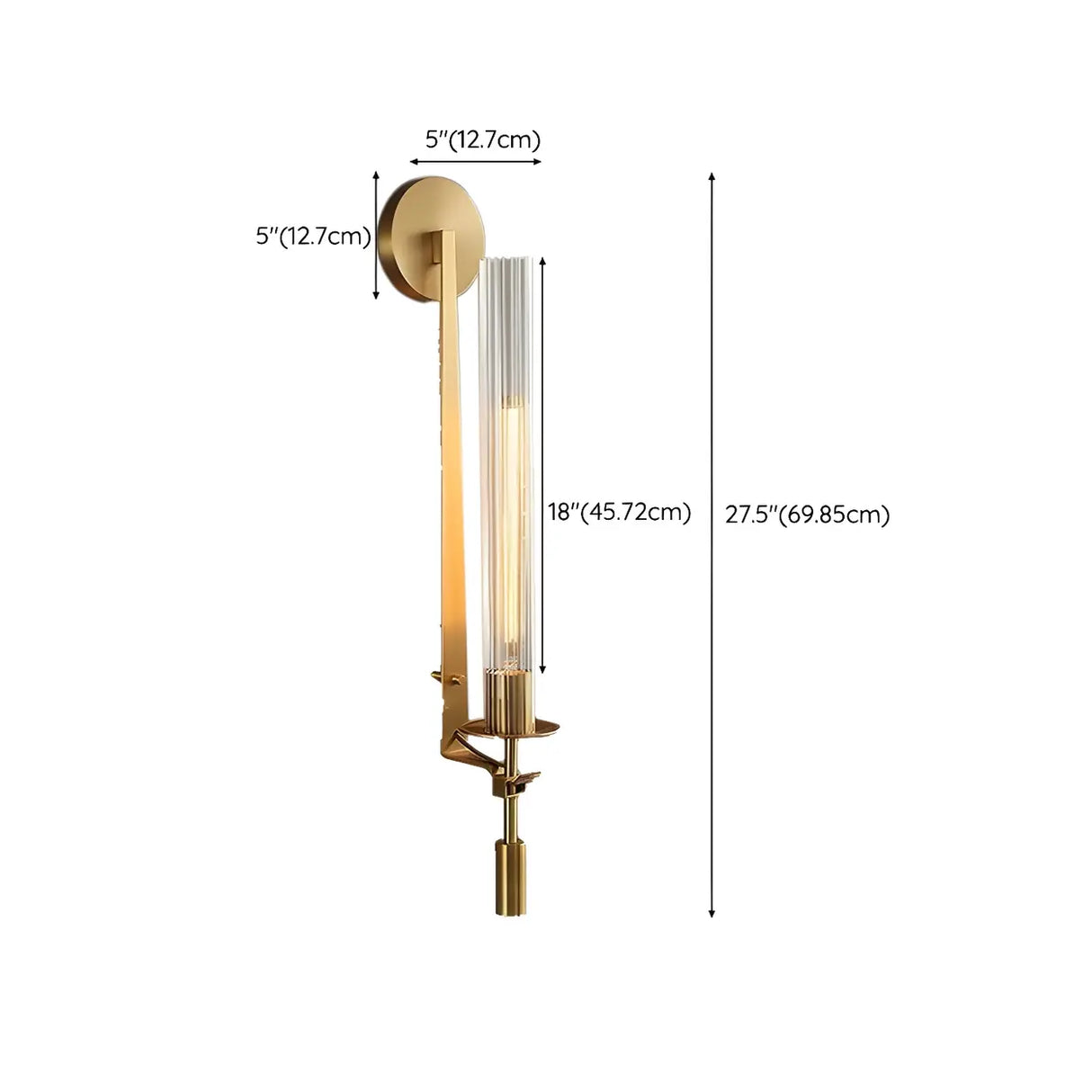 Bedroom Modern Gold Cylinder LED Vanity Lighting 