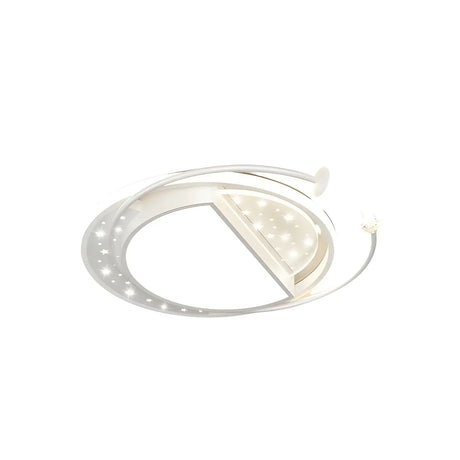 Bedroom Modern White Circle Flush Mount Ceiling Light Image - 7