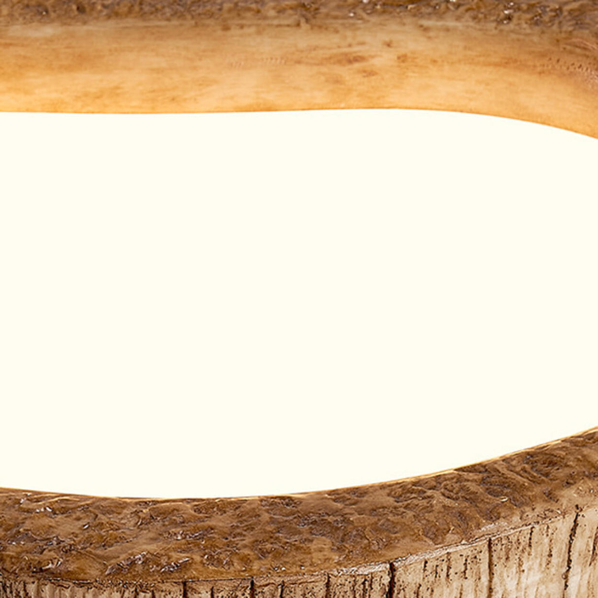 Bedroom Natural Brown Irregular Round Flush Mount Light Image - 12