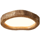 Bedroom Natural Brown Irregular Round Flush Mount Light Image - 8