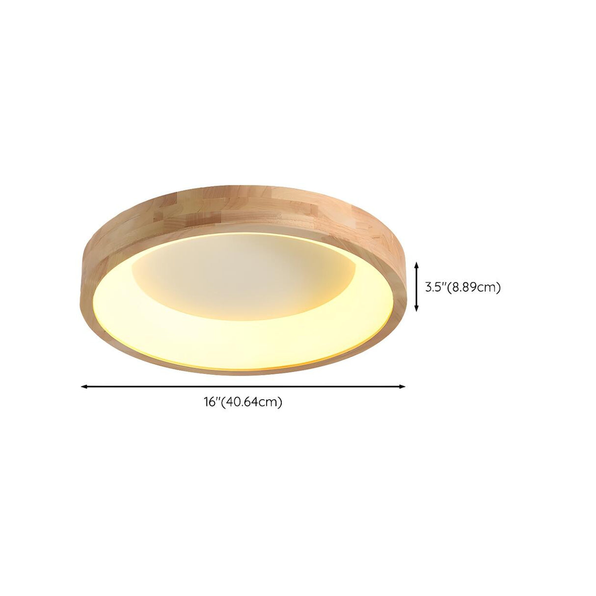Bedroom Natural Wooden Round Flush Mount Ceiling Light 