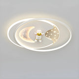Bedroom Pink Circle Ring LED Flush Mount Ceiling Light Image - 2