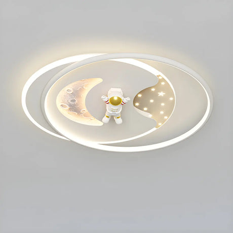 Bedroom Pink Circle Ring LED Flush Mount Ceiling Light Image - 2