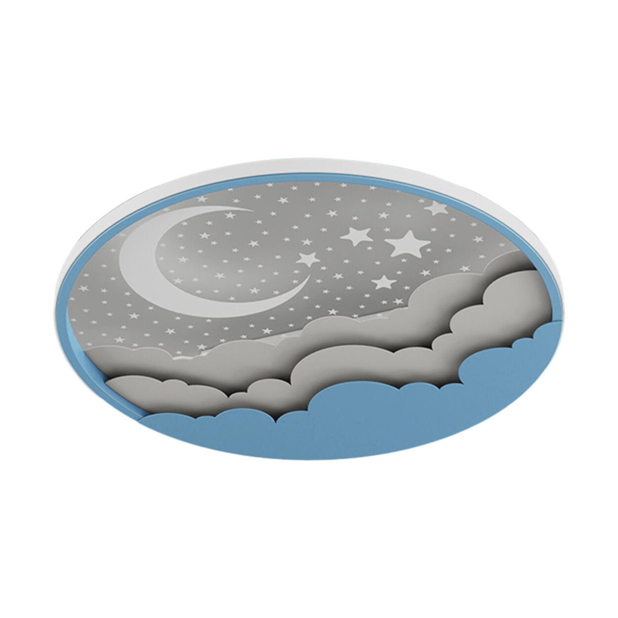 Bedroom Pink Starry Sky Moon Round LED Flush Mount Lamp Image - 5