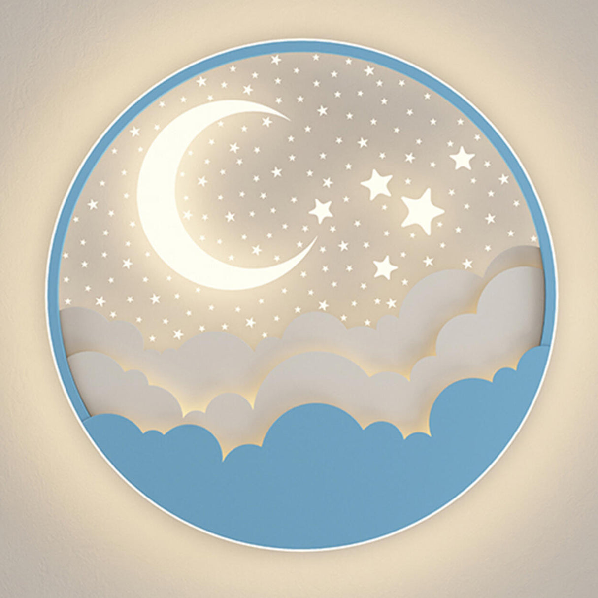 Bedroom Pink Starry Sky Moon Round LED Flush Mount Lamp Image - 9