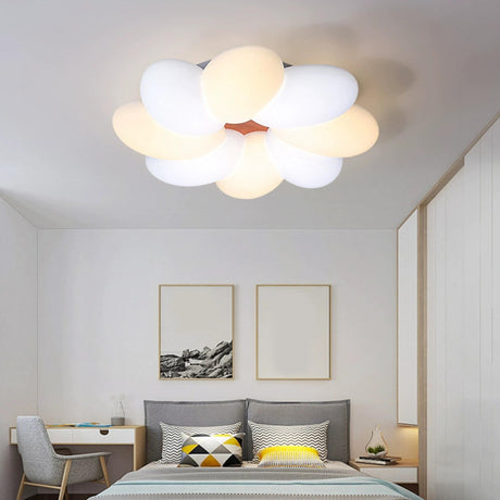 Bedroom Playful Multi-Color Flower LED Flush Mount Lamp Image - 1