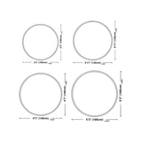 Bedroom Round Abstract Polyester White Area Rug #size