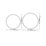 Bedroom Round Abstract Polyester White Area Rug Image - 19