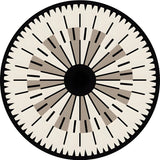 Bedroom Round Abstract Polyester White Area Rug Image - 9