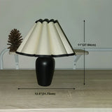 Bedroom Simple Cone Pleated Fabric Jar Base Table Lamp Image - 22