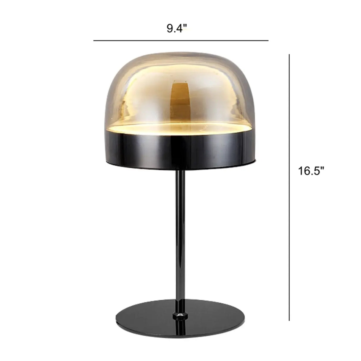 Bedroom Simple Dome Shade Glass Modern Table Lamp 