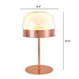 Bedroom Simple Dome Shade Glass Modern Table Lamp Image - 5