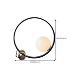 Bedroom Simple Modern Globe Shade Black Ring Table Lamp #size