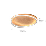 Bedroom Simple Wood Round Flush Mount Ceiling Light #size