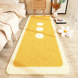 Bedroom Wave Pattern Rectangular Fabric Orange Area Rug Image - 2