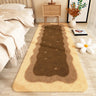 Bedroom Wave Pattern Rectangular Fabric Orange Area Rug Image - 4