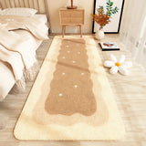 Bedroom Wave Pattern Rectangular Fabric Orange Area Rug Image - 8